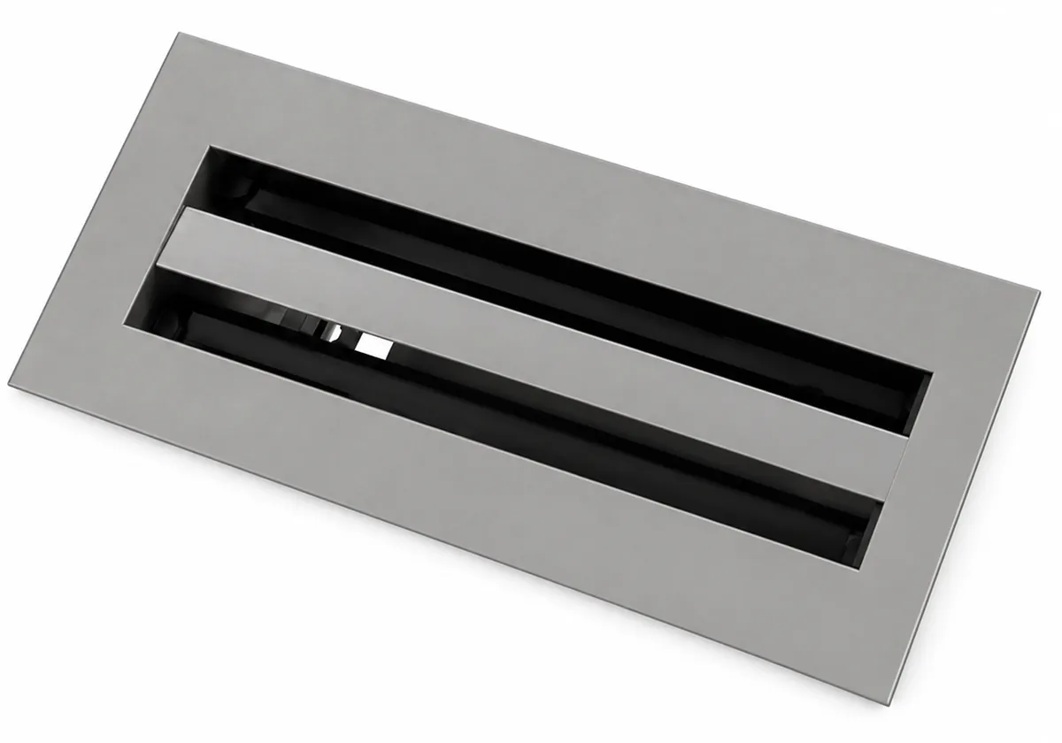 Difusor lineal de aluminio con dos ranuras longitudinales