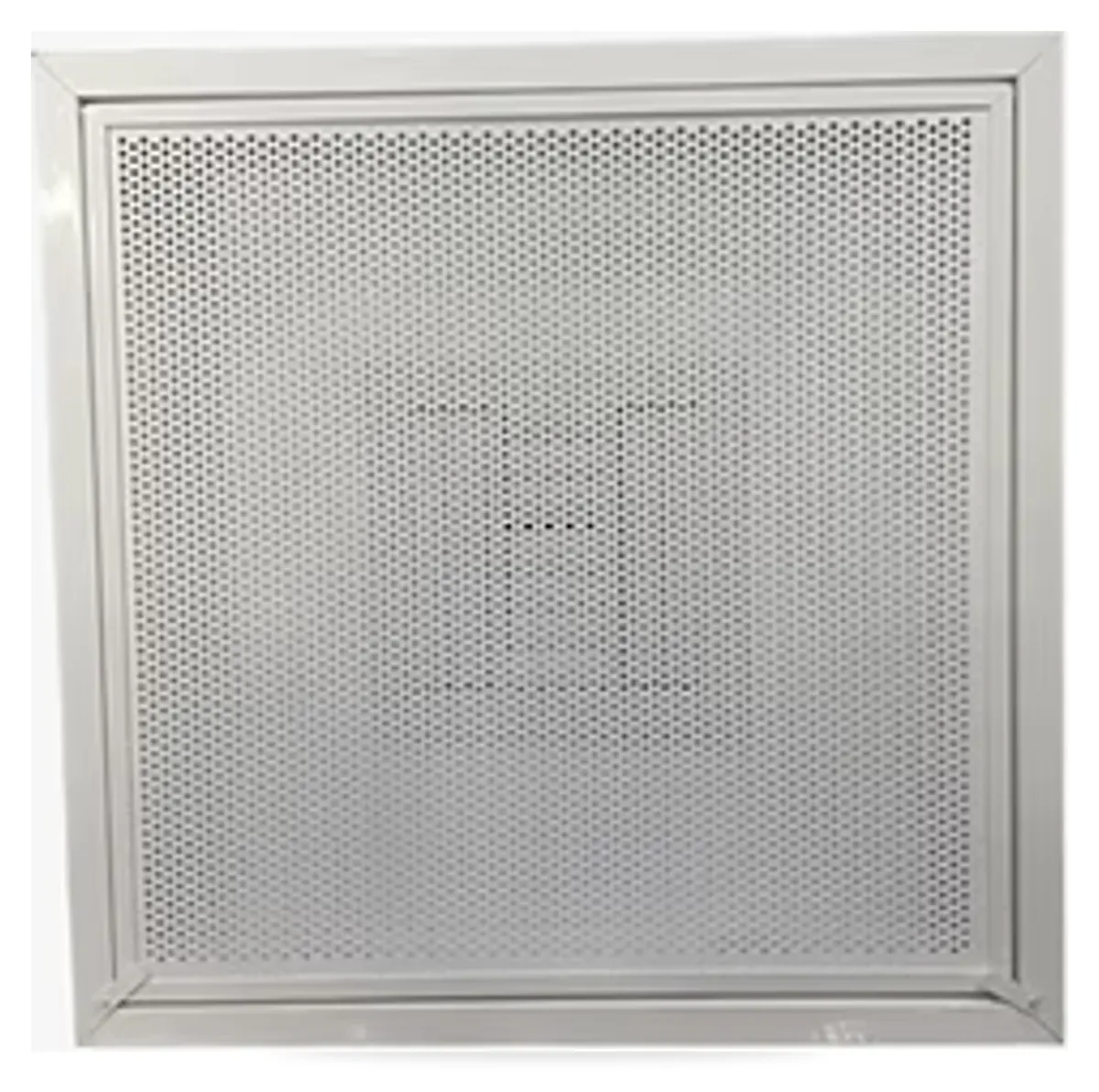 Difusor cuadrado de aluminio blanco con cara frontal perforada
