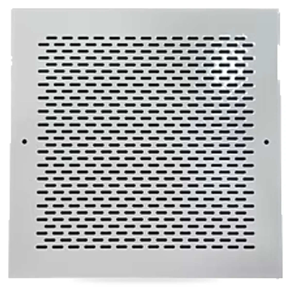 Rejilla de aluminio blanco con perforaciones alargadas